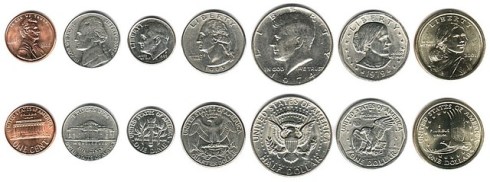U.S. coins obverse and reverse
