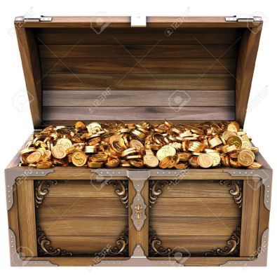 12769692-old-wooden-chest-with-gold-coins-isolated-on-a-white-background--Stock-Photo